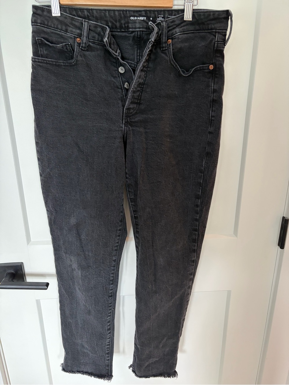 Old Navy Women's Black OG Straight button fly Jeans